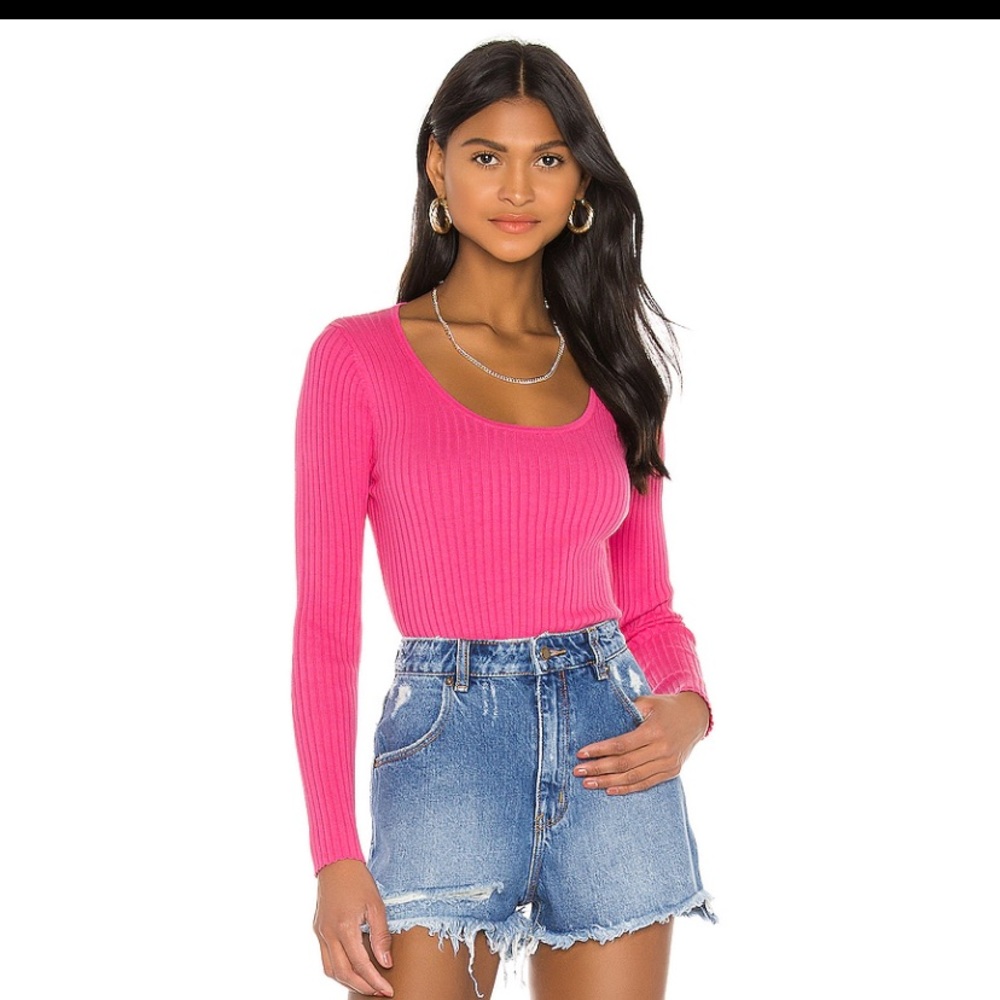 ROLLA’S ribbed sweater in hot pink